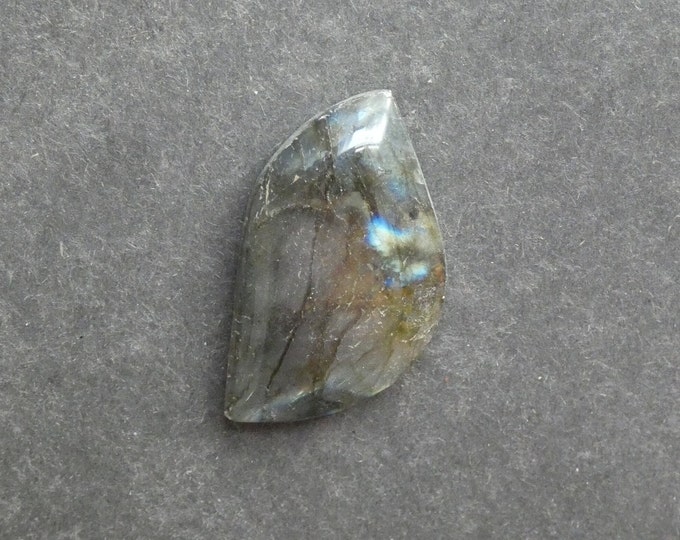 46x26mm Natural Labradorite Cabochon, Gemstone Cabochon, Labradorite Leaf Cab, One of a Kind, Iridescent Cabochon, Only One Available,Unique