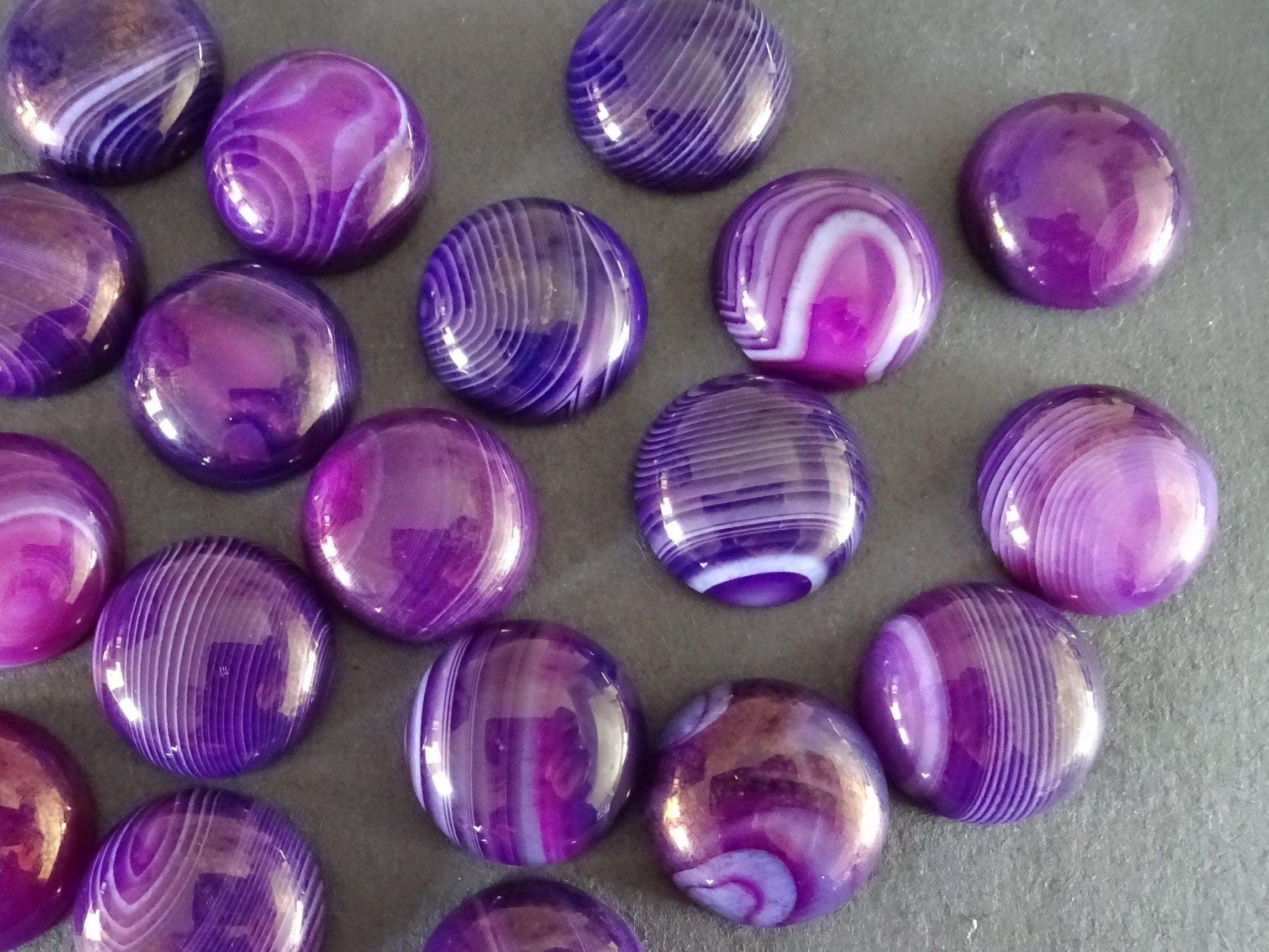 10, 12mm Electroplated Purple Banded Agate Stone Faceted Beads-Premium  Quality, Stone Beads