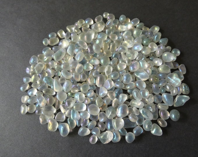 200 Grams Synthetic Moonstone Nuggets, Mermaid Beads, Undrilled Chip Beads, 7-13x5-6mm, No Holes, Stone Nuggets, Lot Of Gemstone Pieces