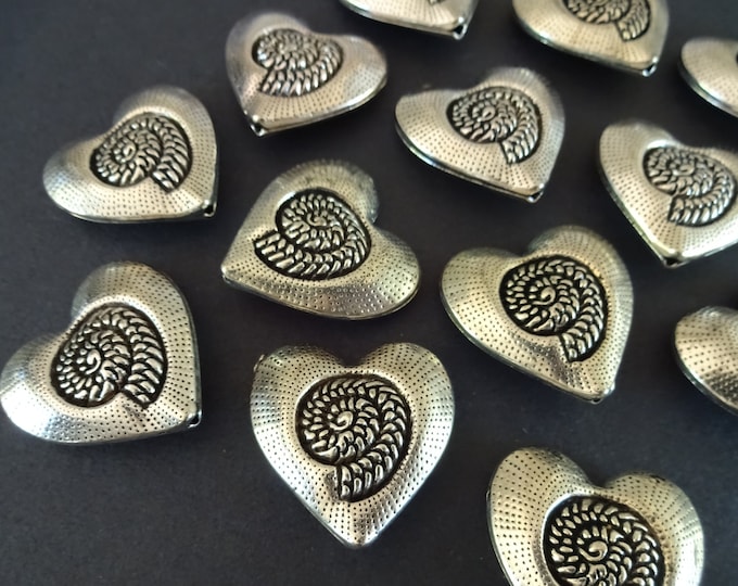 31x30mm Metal Heart Bead, Large Heart Bead, Antique Silver Color, Oversized Metal Bead, Large Focal Bead, Huge Metal Bead, Metal Heart