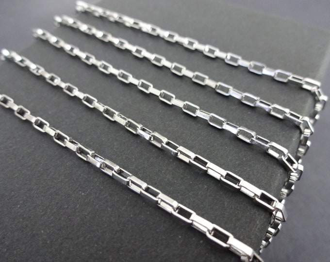 10 Meters 304 Stainless Steel Box Chain, 4x2mm Chain Bulk Lot, Silver Color, Spool Of Necklace Chain, Jewelry Making, Rectangular, Soldered