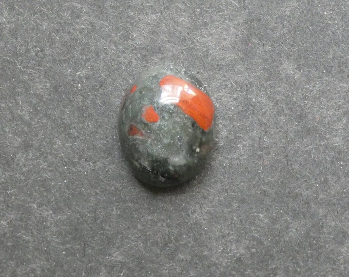 22x17mm Natural Dragon Blood Stone, Gemstone Cabochon, One of a Kind, Oval, Natural Jasper Cabochon, Only One Available, Green & Red, Unique