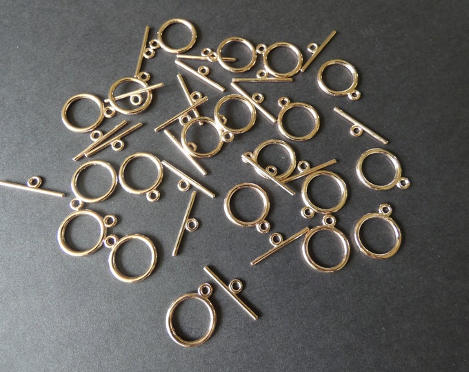 Rose Gold Alloy Metal Toggle Clasps, 15mm Toggle, Jewelry Clasp, Metal Clasp, Bracelet Clasp, Necklace Clasp, Classic Round Shape Closure