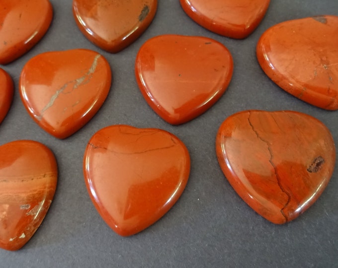 29-30mm Natural Red Jasper Heart Cabochon, Gemstone Cabochon, Polished Gem, Heart Gemstone, Jasper Crystal Stone, Jasper Wire Wrapping Stone