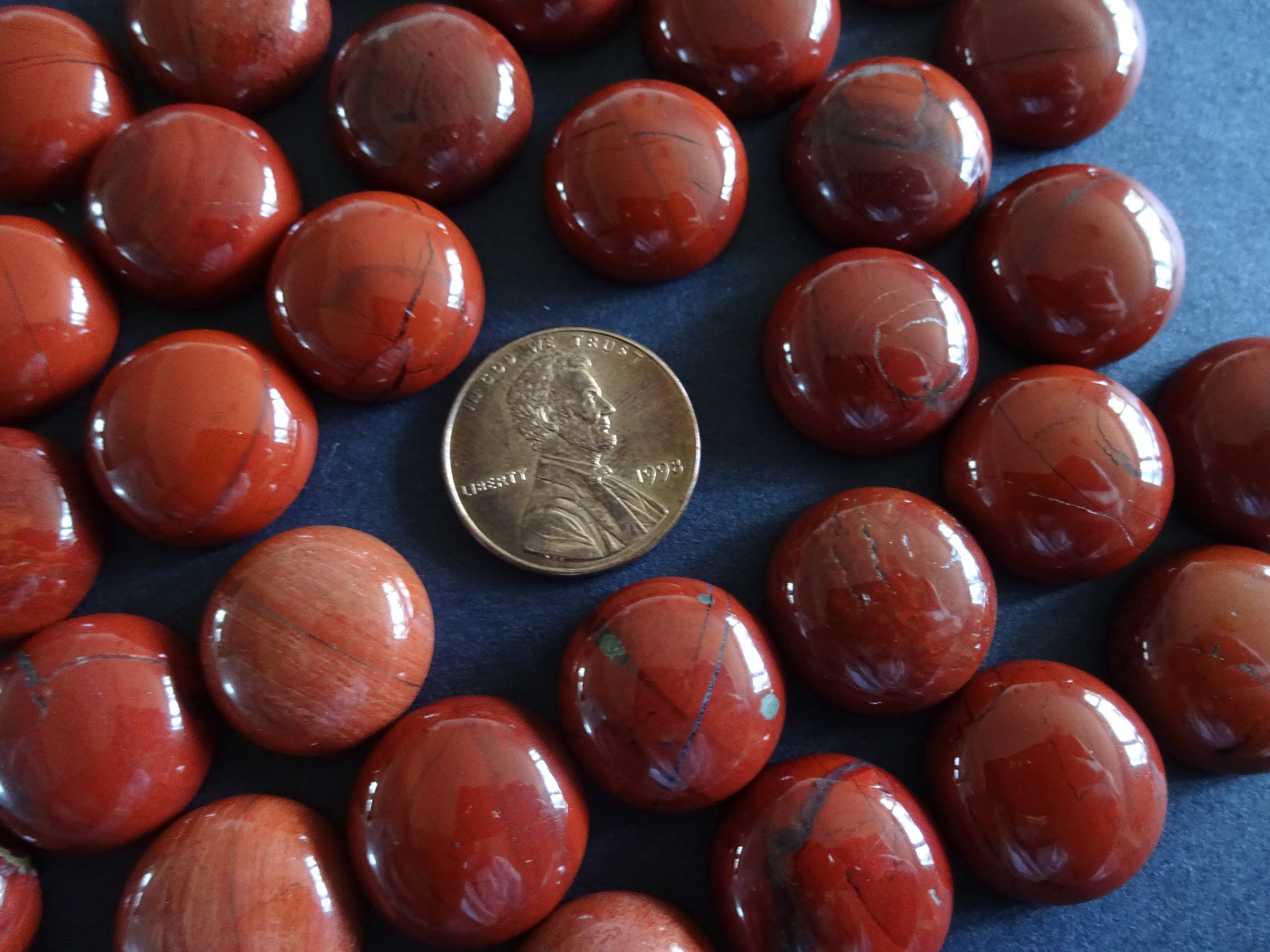 16x5mm Natural Red Jasper Gemstone Cabochon Round Cabochon Polished