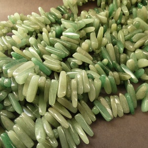 16 Inch 5-22mm Natural Green Aventurine Beads, About 100 Gemstone Beads, Polished Aventurine Crystal, Drilled 1mm Hole, Green Quartz image 1