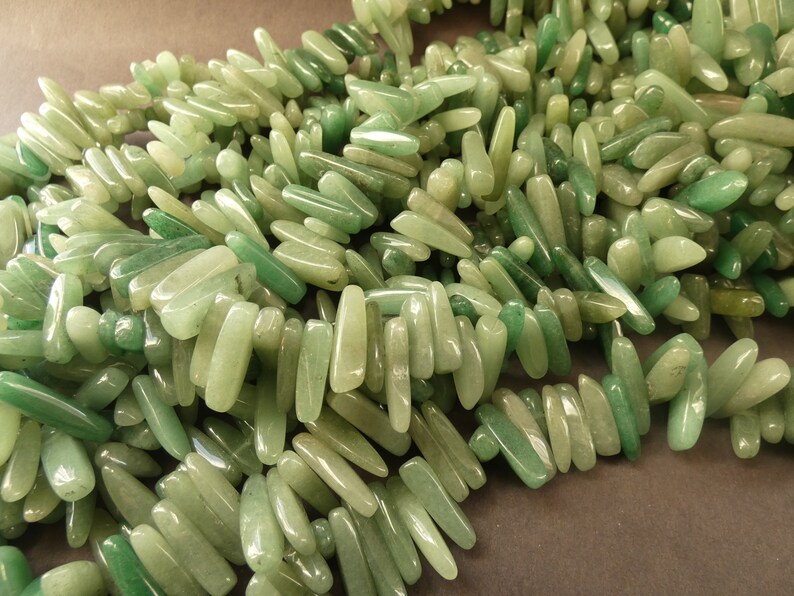 16 Inch 5-22mm Natural Green Aventurine Beads, About 100 Gemstone Beads, Polished Aventurine Crystal, Drilled 1mm Hole, Green Quartz image 1