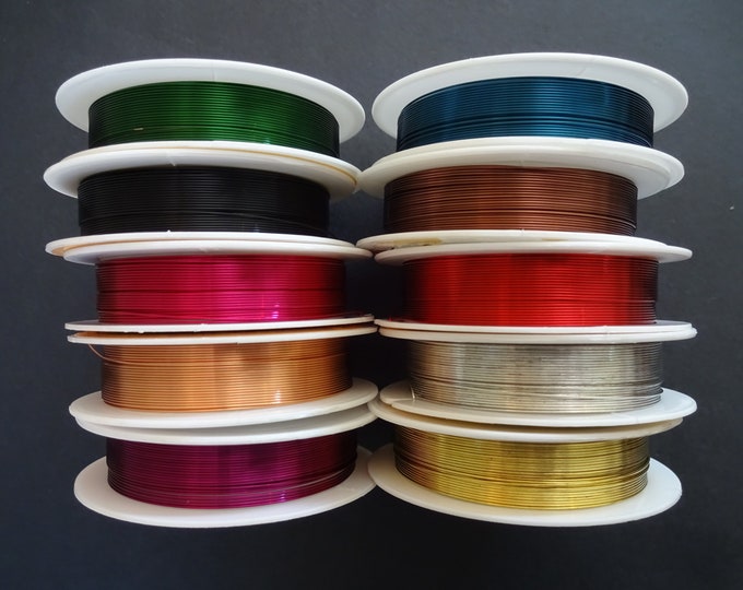 10 Pack Of 0.5mm Copper Wire, 10 Different Colors!, 80 Meters Total, Bulk Wire Mixed Lot, Spools For Beading and Jewelry Making, Rainbow