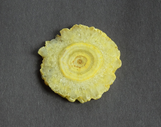 47x45mm Natural Solar Quartz Bead, Undrilled, Druzy Quartz Slice, for Wire Wrapped Pendant Making, Yellow, One of a Kind,Druzy Quartz Nugget