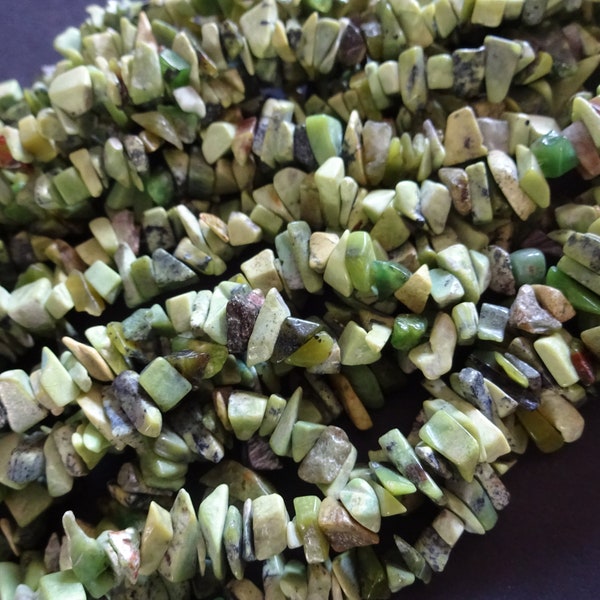 33 Inch 5-11mm Natural Variscite Bead Strand, Green, About 200-300 Beads, Gemstone Mineral Bead Nuggets, Polished Drilled  Variscite Stones