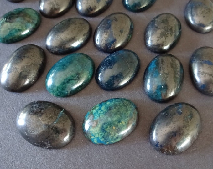 24.5-25mm Natural & Dyed Blue Quartz Cabochon, Oval Gemstone Cabochon, Dark Blue, Polished Gem, Quartz, Dyed Quartz Crystals, Undrilled