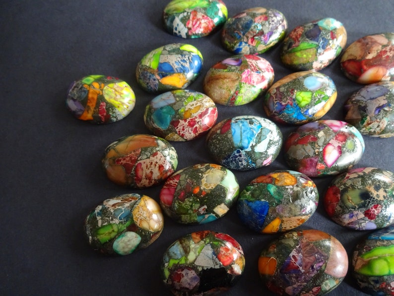 25x18x9mm Regalite Cabochon, Mixed Color, Bright Gemstone Cabochon, Oval, Polished Gem, Large Focal, Colorful Stone, Jewelry Idea, Rainbow image 4