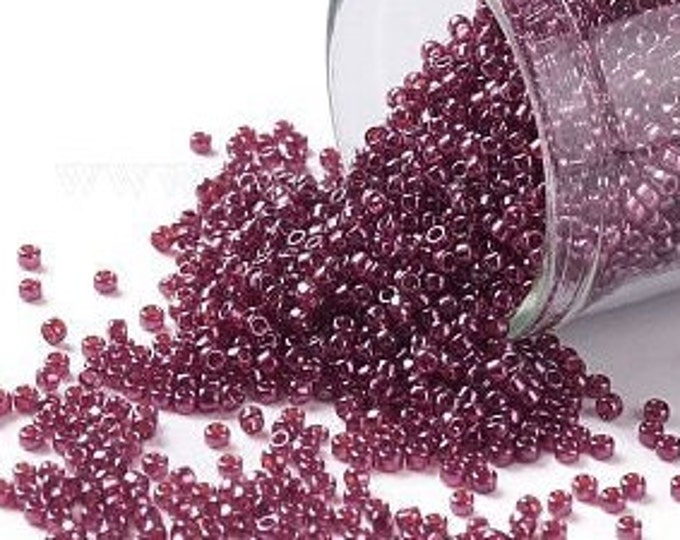 15/0 Toho Seed Beads, Gold Luster Raspberry (332), 10 grams, About 3000 Round Seed Beads, 1.5mm w/ .7mm Hole, Luster Finish