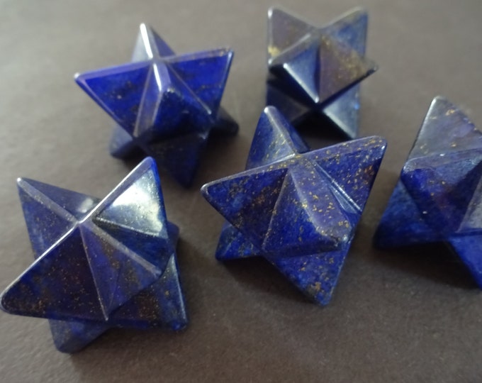 28x24mm Natural Lapis Lazuli Merkaba Star, Polished, Gemstone Star, No Hole, Decorative Stone, Large Lapis Lazuli Stone, Gemstone Decor