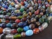 15.5-16 Inch Mixed Glass Bead Strand, 6-22mm, About 30-50 Beads, Shape & Size Variety, Glass Bead Mixed Lot, Interesting Handpicked Bead Lot 