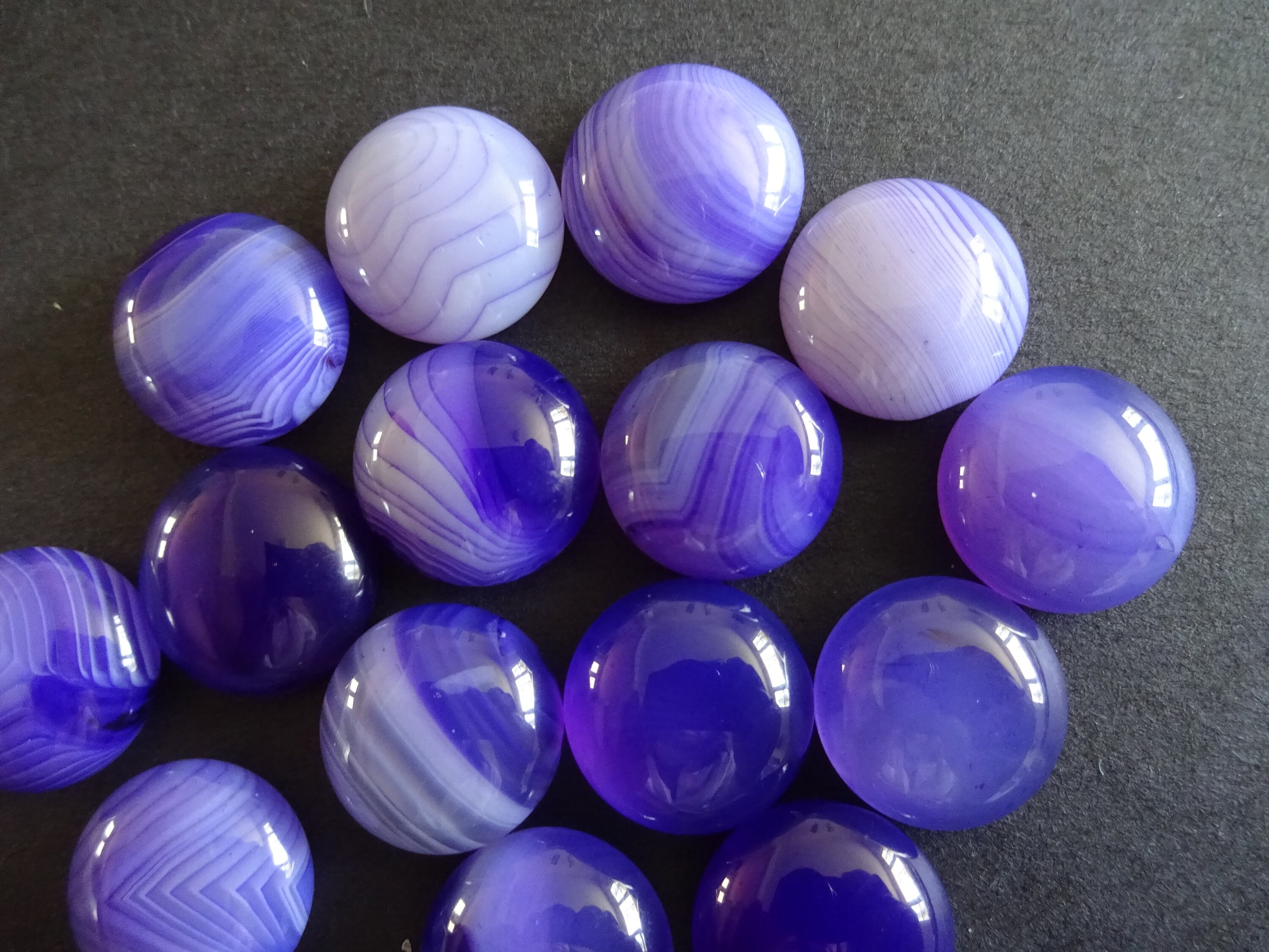 14mm Natural Striped Agate Gemstone Cabochon, Dyed Round Cabochon