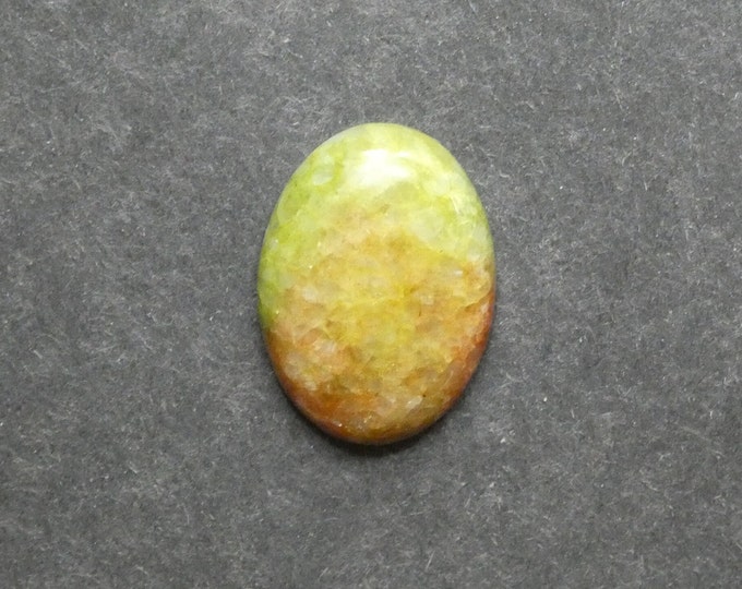 30x22mm Natural Calcite Cabochon, Gemstone Cabochon, Large Oval Cab, Green, Dyed, One of a Kind, Only One Available, Unique Calcite Stone