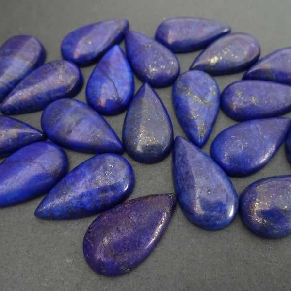 28x15mm Natural Lapis Lazuli Gemstone Cabochon, Dyed, Teardrop Cabochon, Polishe Stone, Blue Stone Cabochon, Natural Gemstone, Mineral Stone