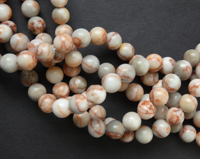 8-8.5mm Natural Netstone Ball Beads, Red Netstone Beads, 15.5 Inch Strand With About 47 Beads, Jasper Stone Beads, Natural Gemstone Bead