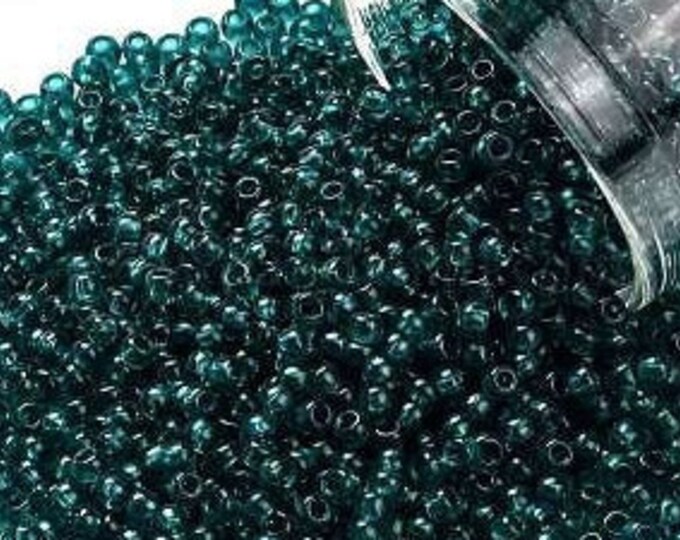 11/0 Toho Seed Beads, Transparent Capri Blue (7BD), 10 grams, About 1103 Round Seed Beads, 2.2mm with .8mm Hole, Transparent Finish