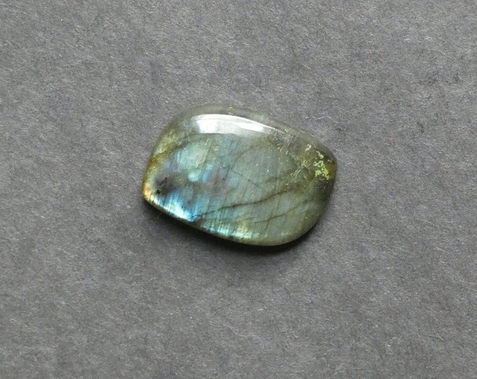 31x21mm Natural Labradorite Cabochon, Gemstone Cabochon, Blue & Green, One of a Kind, Only One Available, Unique Labradorite Cab, Leaf Cab