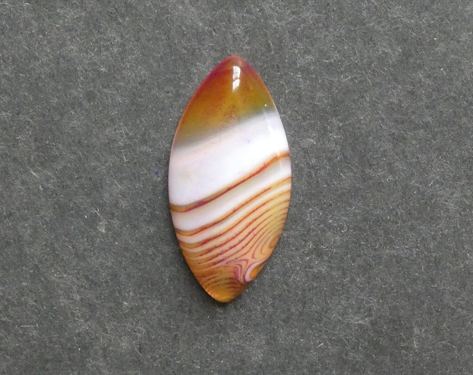 40x20mm Natural Brazilian Agate Cabochon, Horse Eye, Yellow, Dyed, One of a Kind, Gemstone Cabochon, Only One Available, Brazilian Agate Cab