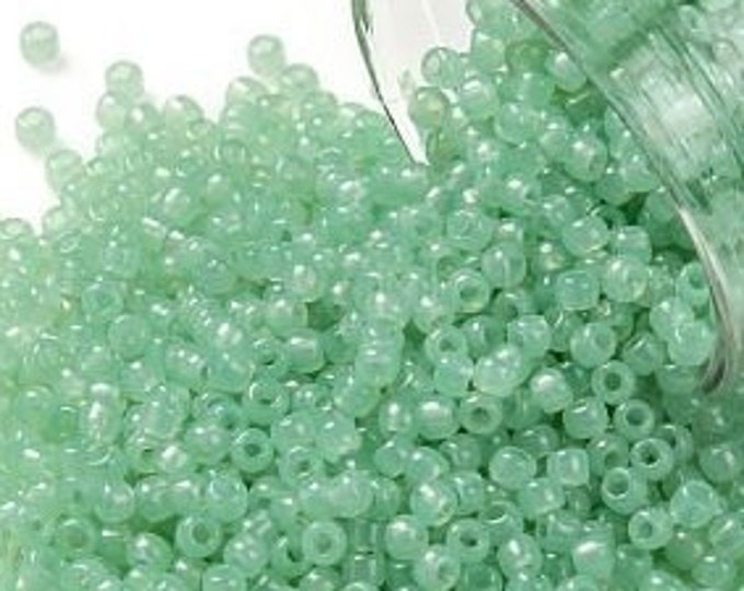 11/0 Toho Seed Beads, Milky Kiwi (1144), 10 grams, About 1103 Round Seed Beads, 2.2mm with .8mm Hole, Milky Finish