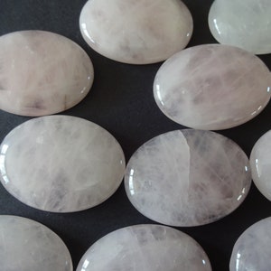 40x30mm Natural Rose Quartz Cabochon, Oval Gemstone Cabochon, Pink Stone, Pretty Gem, Polished Gem, Quartz, Light Pink, Pale Pastel