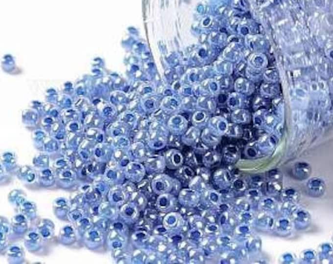11/0 Toho Seed Beads, Ceylon Denim Blue (917), 10 grams, About 1110 Round Seed Beads, 2.2mm with .8mm Hole, Ceylon Finish