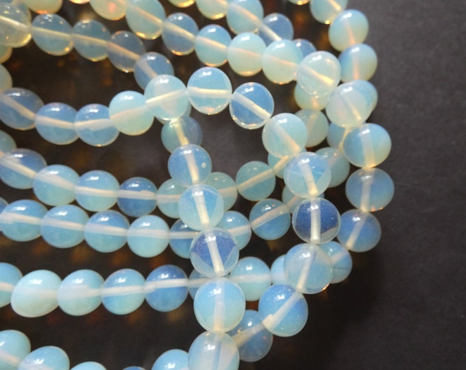 12mm Opalite Gemstone Beads, 15.5 Inch Strand, Polished, Stone Cabochon, About 30 Beads, Translucent, Semi Transparent, Milky White Clear