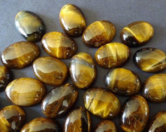 18x13mm Natural Tiger Eye Cabochon, Oval Cabochon, Polished Gem, Tigereye Cabochon, Natural Gemstone, Polished, Tiger's Eye, Tigers Eye