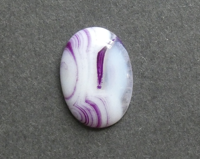 30x22mm Natural Striped Agate Cabochon, Large Oval, Purple, One Of A Kind, As Seen In Image, Only One Available, Agate Cabochon, Unique Cab