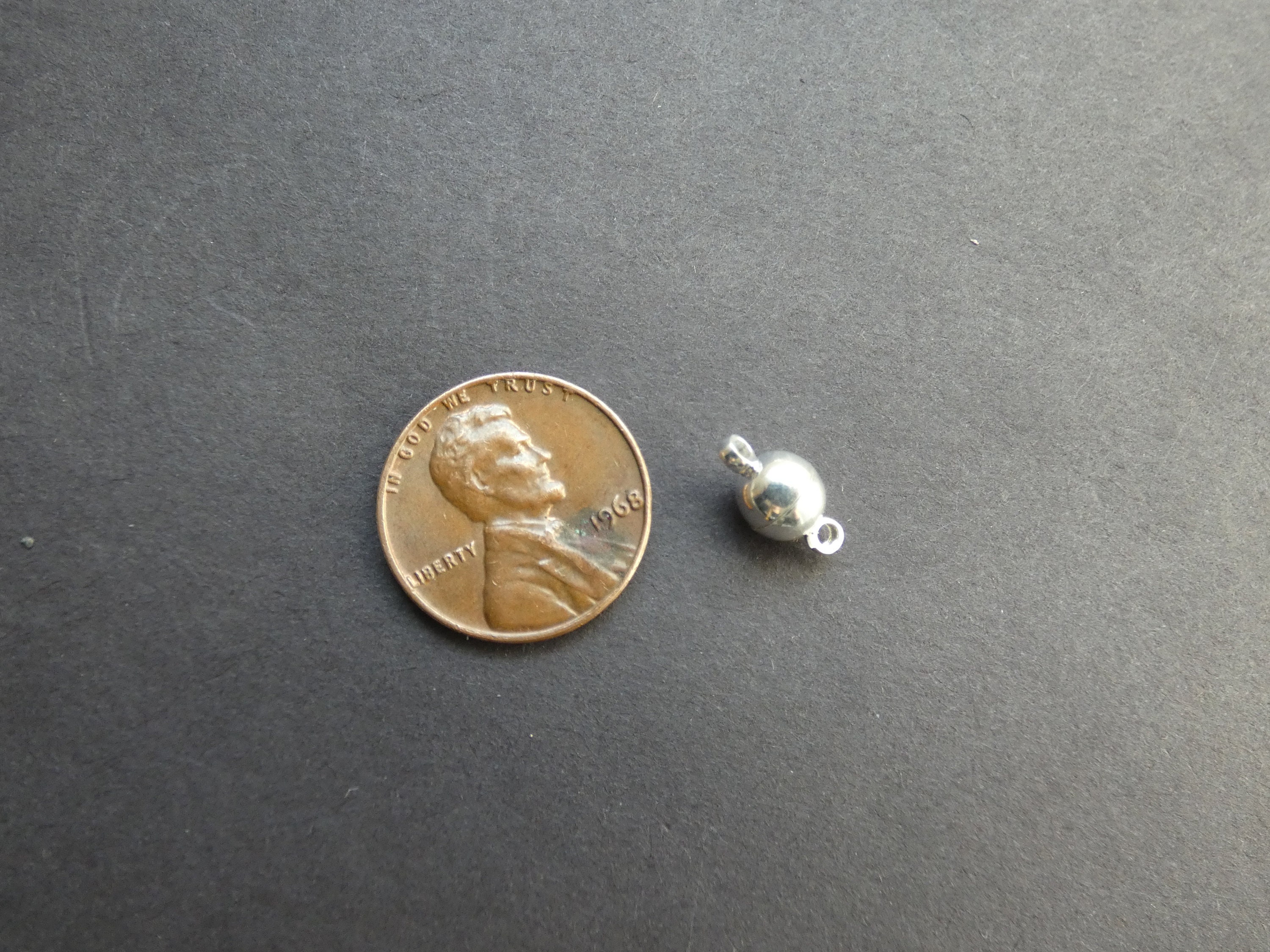 5 PACK of 11.5x6mm Brass Clasp, Brass Ball Clasps, Brass