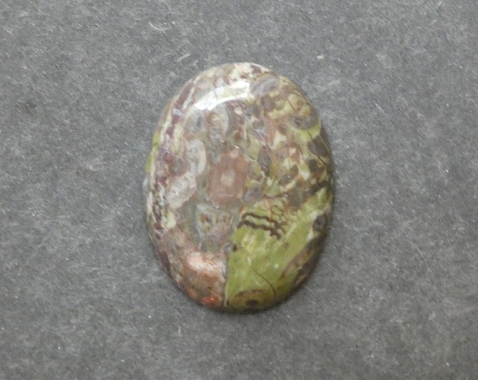 40x30mm Natural Jasper Cabochon, Large Oval Stone, Gemstone Cabochon, Green and Brown, One of a Kind, As Seen in Image, Unique Jasper Stone