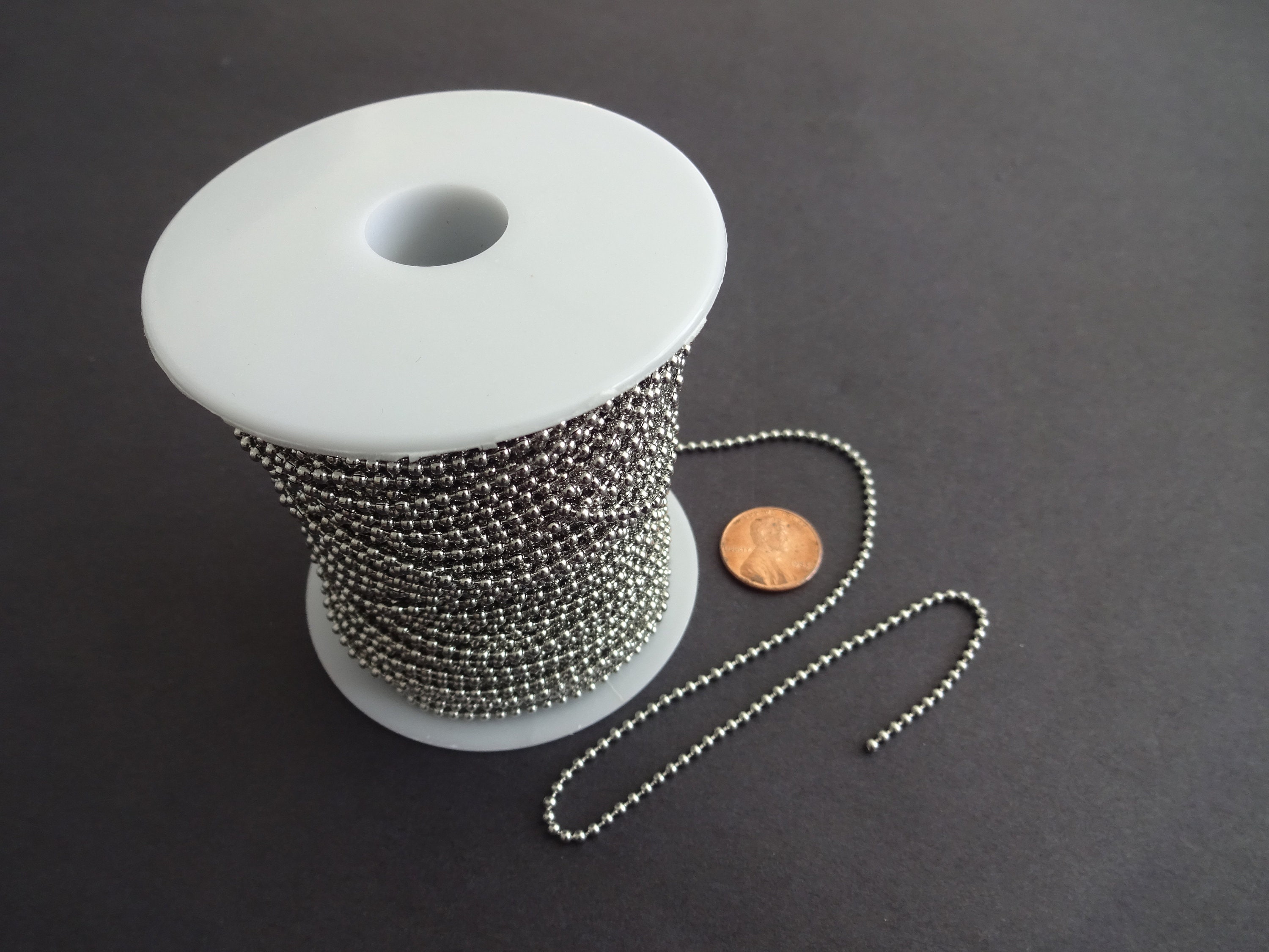 50 Meters 304 Stainless Steel Ball Chain, Soldered, 2mm Chain Bulk Lot