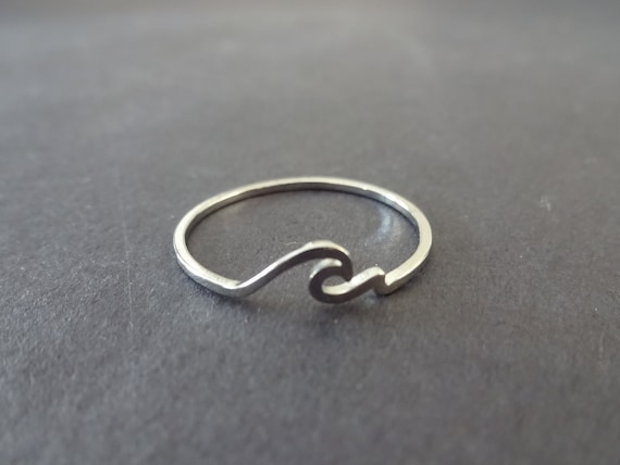 Stainless Steel Ocean Wave Ring, Wave Band, US Sizes 7-11