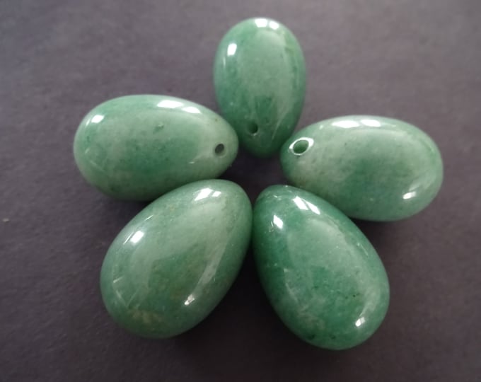 31x20mm Green Aventurine Natural Easter Egg Pendant, Drilled, Gemstone Egg, Stone Easter Egg, Green Aventurine Stone Charm, 2mm Hole