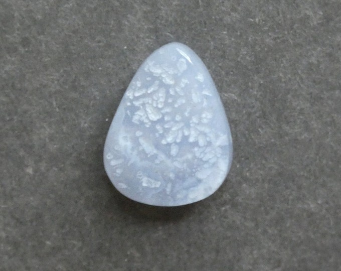 27x21mm Natural Druzy Quartz Crystal Cabochon, Light Blue, One of a Kind, Teardrop, Only One Available, Gemstone Cabochon, Unique Cabochon