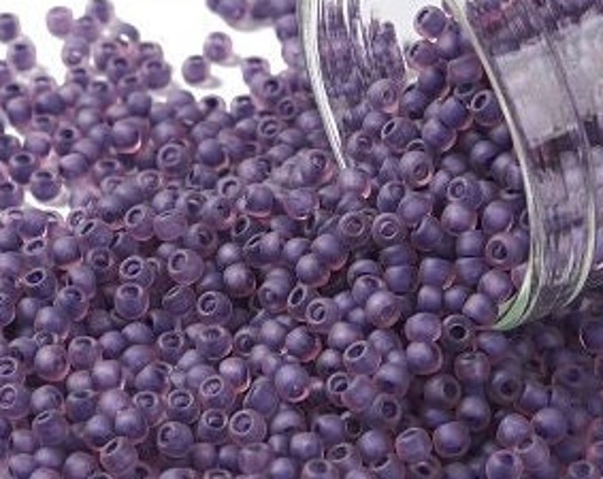 11/0 Toho Seed Beads, Purple Lined Amethyst Matte (928FM), 10 grams, About 3000 Round Seed Beads, 2.2mm with .8mm Hole, Matte Finish