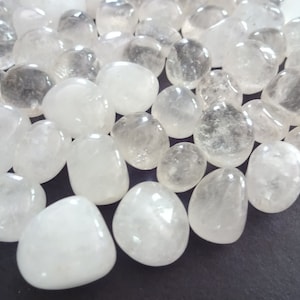 5 PACK 11-21mm Natural Half Drilled Quartz Beads, Polished Nuggets, Clear Gemstones, Earring Stones, Mixed Quartz Stones, HALF DRILLED