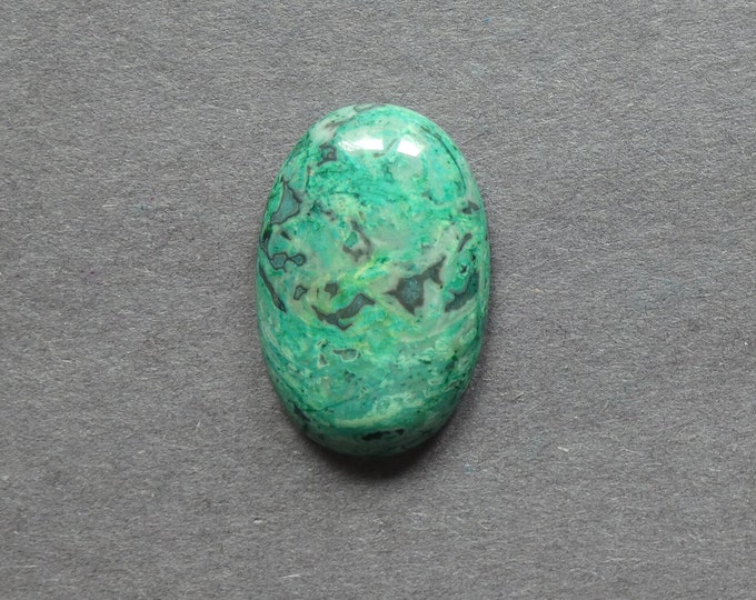 30x20x7mm Natural Ripple Jasper Cabochon, Gemstone Cabochon, Green, Dyed, Large Oval, One of a Kind, Only One Available, Jasper Cabochon