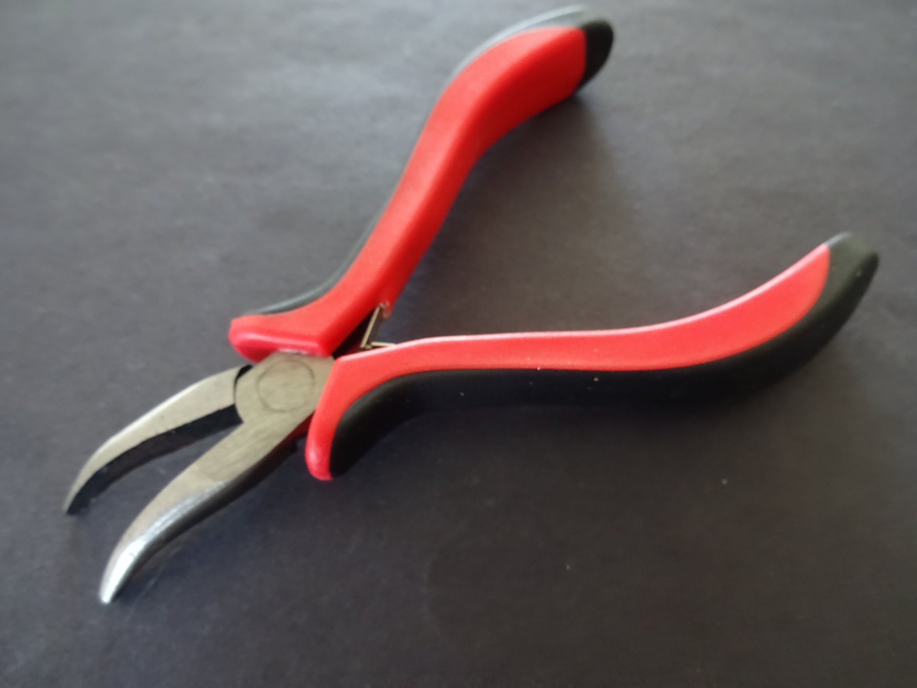 Jewelry Bent Nose Pliers, 130mm Crafting Pliers, Metal With Rubber