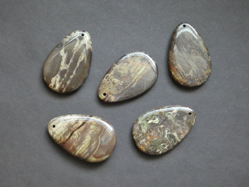 55x35mm Natural Flower Agate Pendant Flower Agate Cabochon Etsy