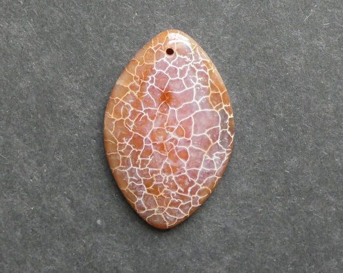 50x32mm Natural Fire Agate Pendant, Large Gemstone Pendant, Orange, Dyed, One of a Kind, As Seen in Image, Only One Available, Unique Stone