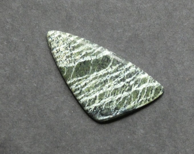 46x24mm Natural Sediment Jasper Cabochon, Large Triangle, Green, One of a Kind, Only One Available, Unique Gemstone Cabochon