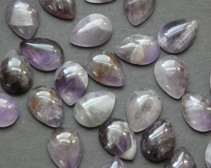 18x13mm Natural Amethyst Cabochon, Teardrop Gemstone Cabochon, Purple Amethyst Stone, Pretty Gem, Polished Gem, Purple Birthstone, Pastel