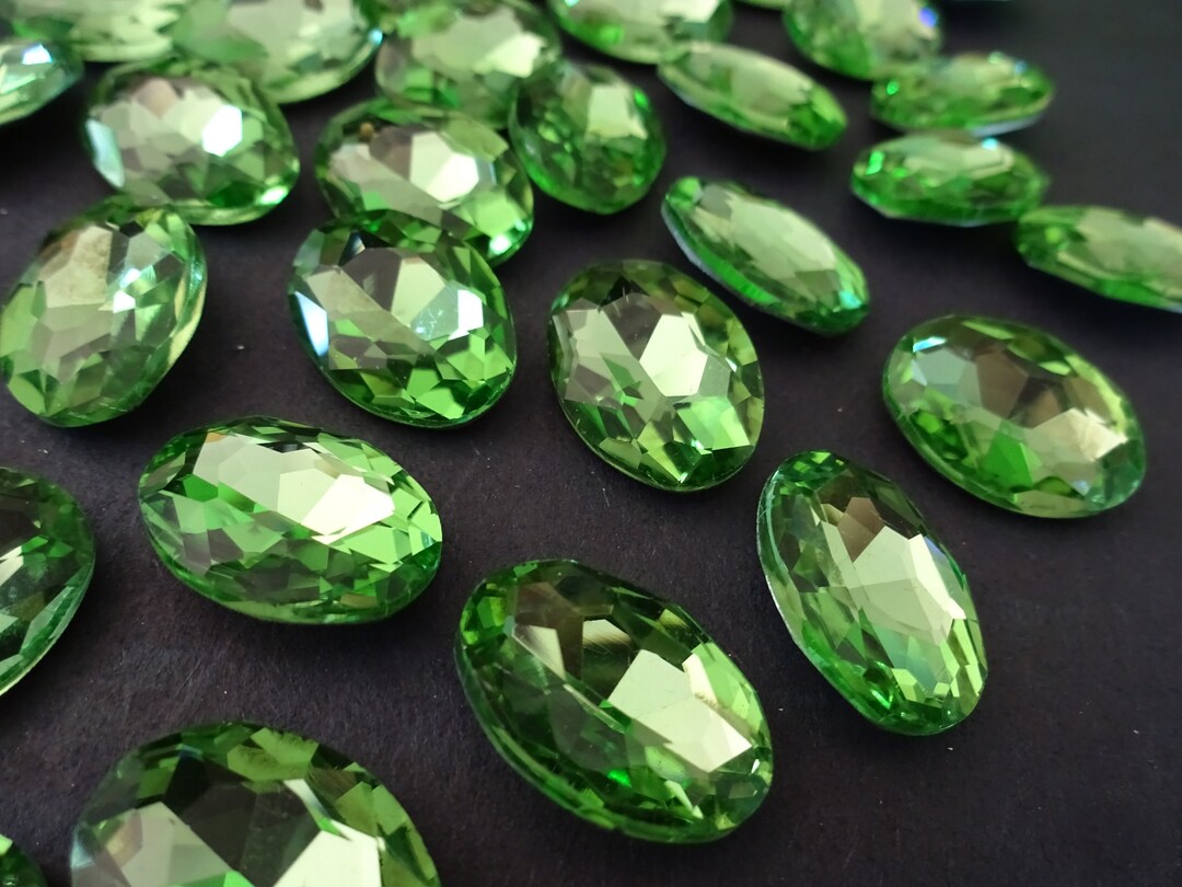 10 Pack of 18x13mm Faceted Rhinestone Oval Cabochon Oval Etsy