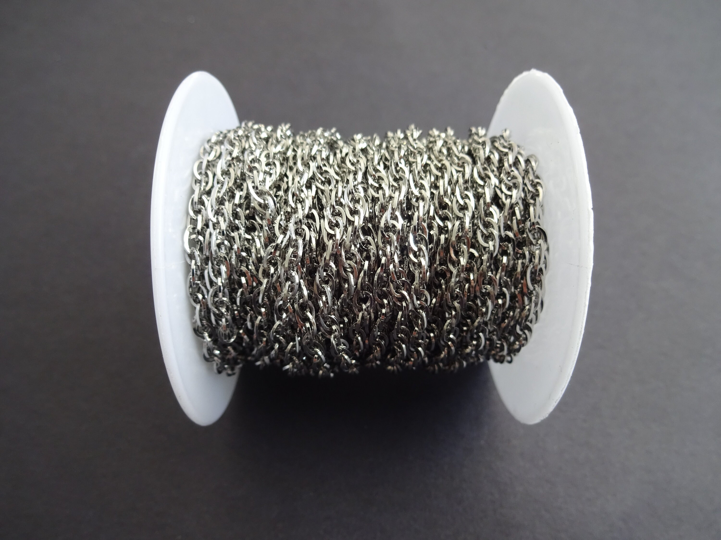 10 Meters 304 Stainless Steel Rope Chain, 3mm Chain Bulk Lot, Silver