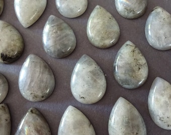 25x18mm Natural Labradorite Teardrop Cabochon, Drop Gemstone, Polished Gem, Cool Gemstone, Mixed Color Gem, Unique Stone, Translucent