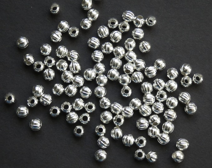 100 PACK of 5mm Iron Ball Beads, Vibrant Silver Metal Bead, Metal Large Hole Bead, Silver Ball Beads, Silver Metal Beads, Ball Spacer Bead
